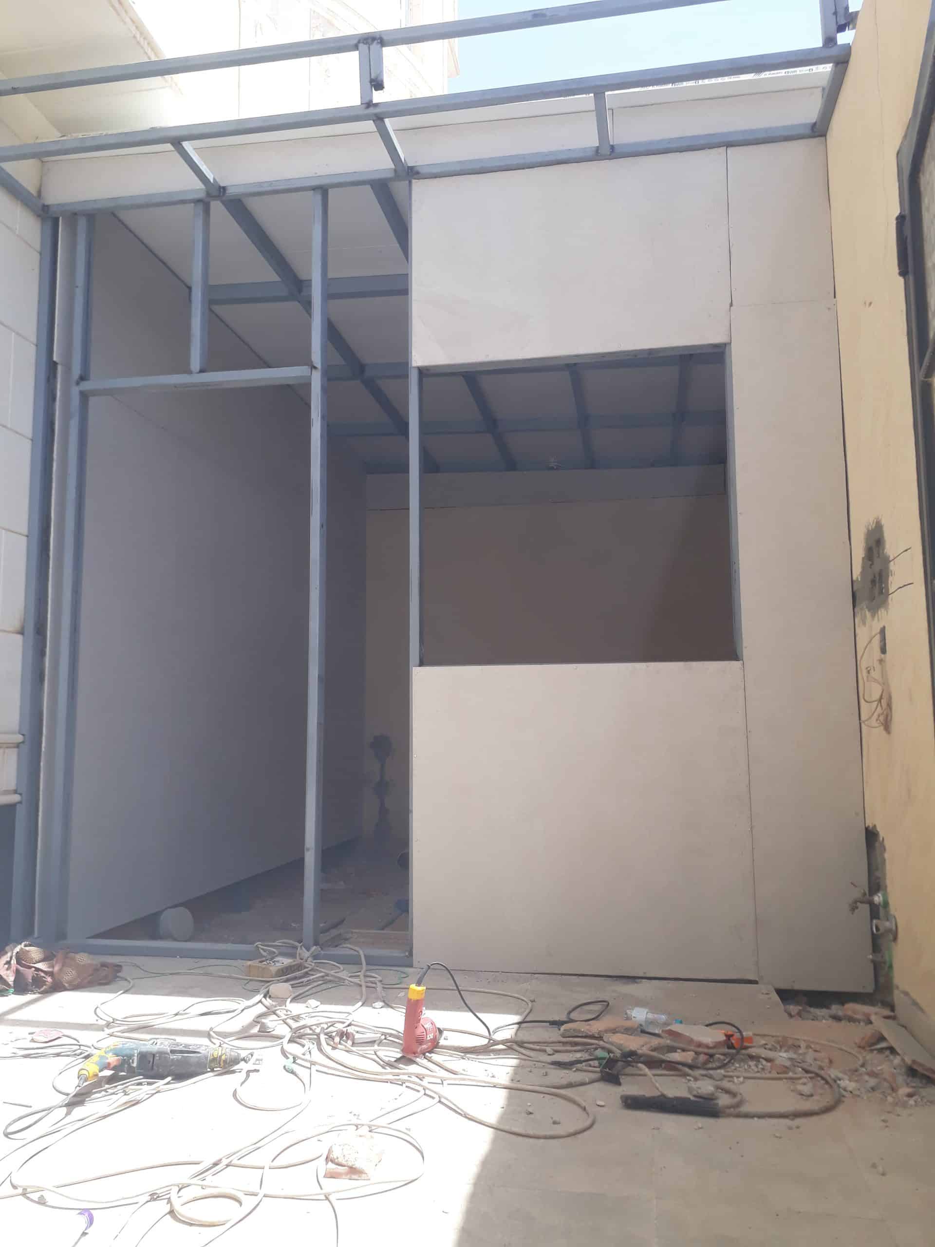 تركيب مجلس سندويش بانل معا جوانب اسمنت بورد